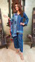 Blue Half Kaftan Coord Set
